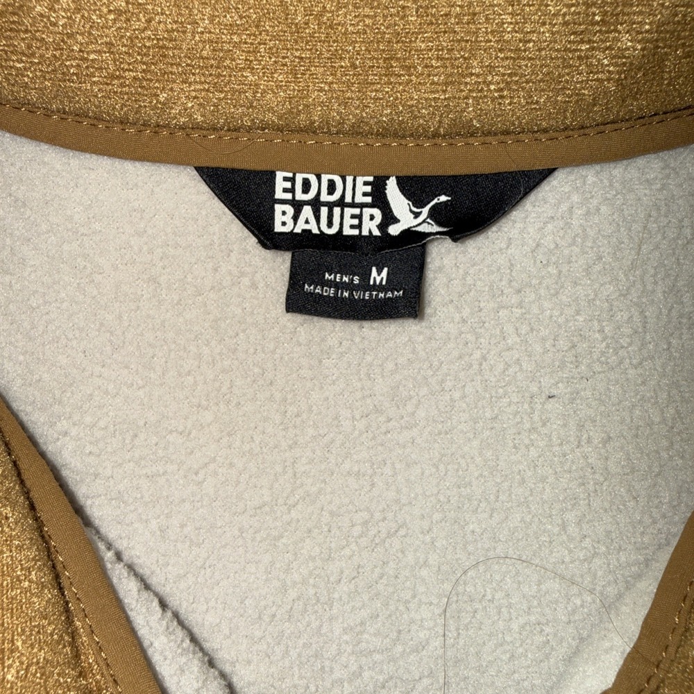 Eddie Bauer Mr Quest 300 Fleece Vest Pumice Size Medium Sherpa Fleece Lined - Picture 4 of 7